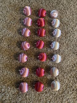 21 Vintage Satin Silk Thread Ball pink  unbreakable Ornaments 