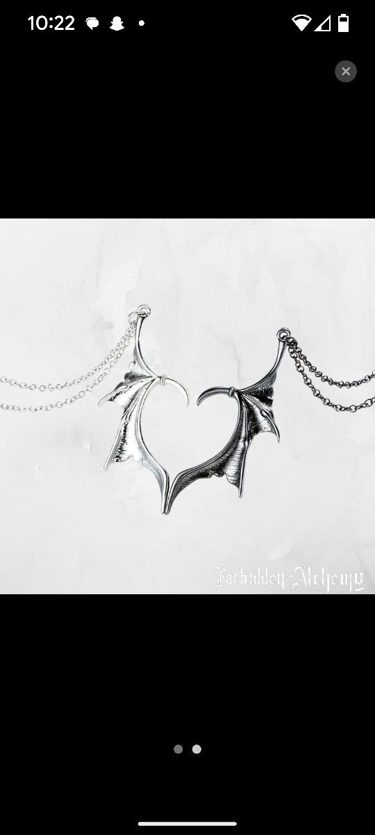 (PAIR) Bat Wing Necklace 