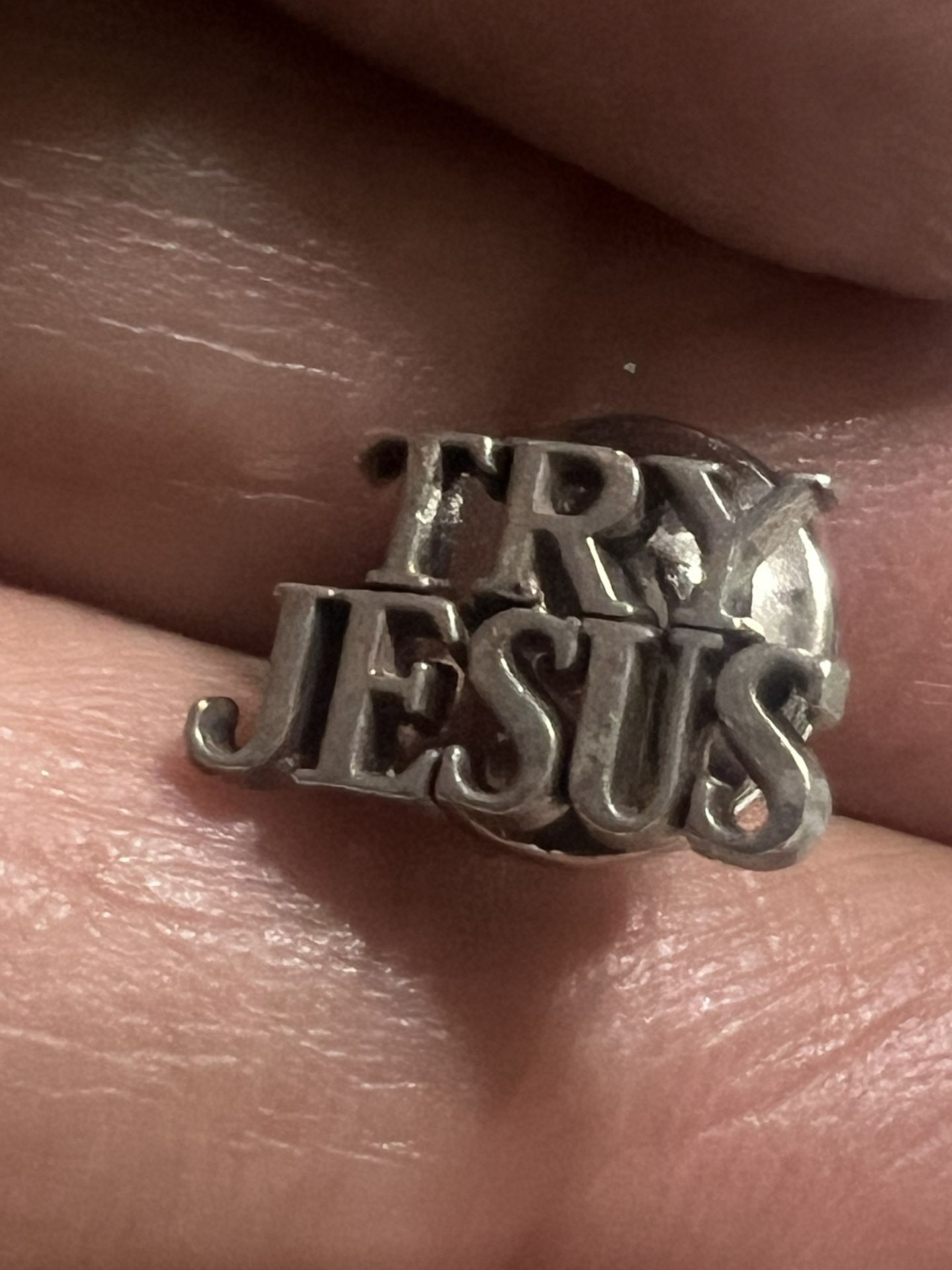 Tiffany & Co - TRY JESUS Sterling Silver Vintage Small Pin