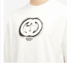 Gucci Interlocking GG Spray Logo T-Shirt White Size Large – Never Worn