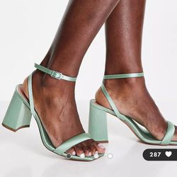 New ASOS DESIGN Hilton barely there block heeled sandals women size 8
