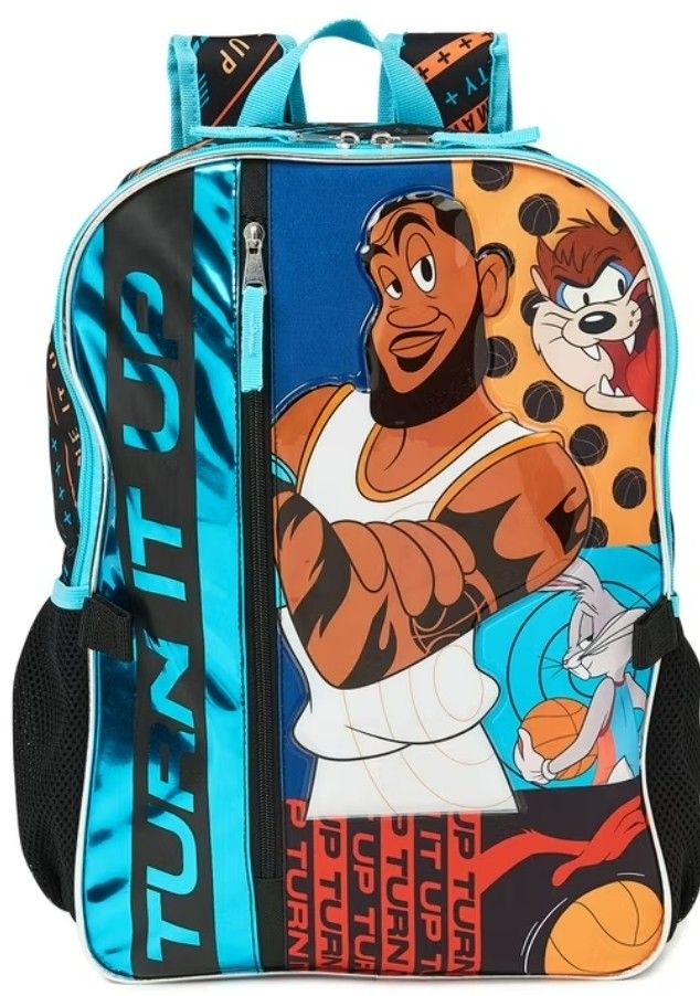 New. LEBRON JAMES Space Jam 2 Piece Backpack With Basketball Lunch Box!