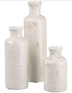Sullivans White Ceramic Vase Set