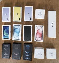 Apple Iphone, AirPods, Apple Watch empty BOXES
