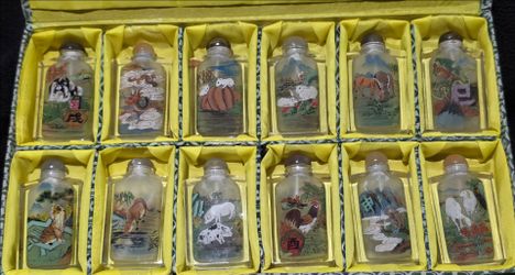 Set of 12 vintage Snuff Bottles