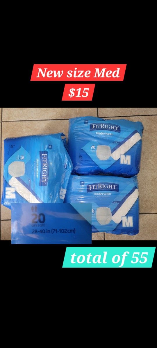 New Adult Diapers Size Med