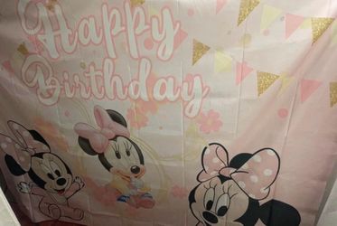 Jumbo Minnie Mouse Birthday Backdrop
