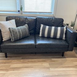Gray Leather Couch
