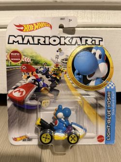 Hot Wheels Mario Kart Light Blue Yoshi Standard Kart