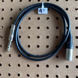 4 Feet Hi-Quality Canare Balanced Cable XLR male to 1/4” TRS male / Made In Japan 