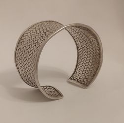 .999 Pure Silver Karen Hill Tribe Extra Wide Woven Cuff Bangle