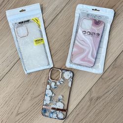 $5 for 3 Phone Cases / Covers: iPhone 12 Pro / iPhone 12 - Pink Marble, Bling Gold Floral Blue White Shimmer Sparkle Luxury Nice Neutral Bundle Lot