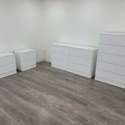 Dresser , Chest And 2 Nightstands - Cómoda, Gavetero Y 2 Mesitas De Noche 