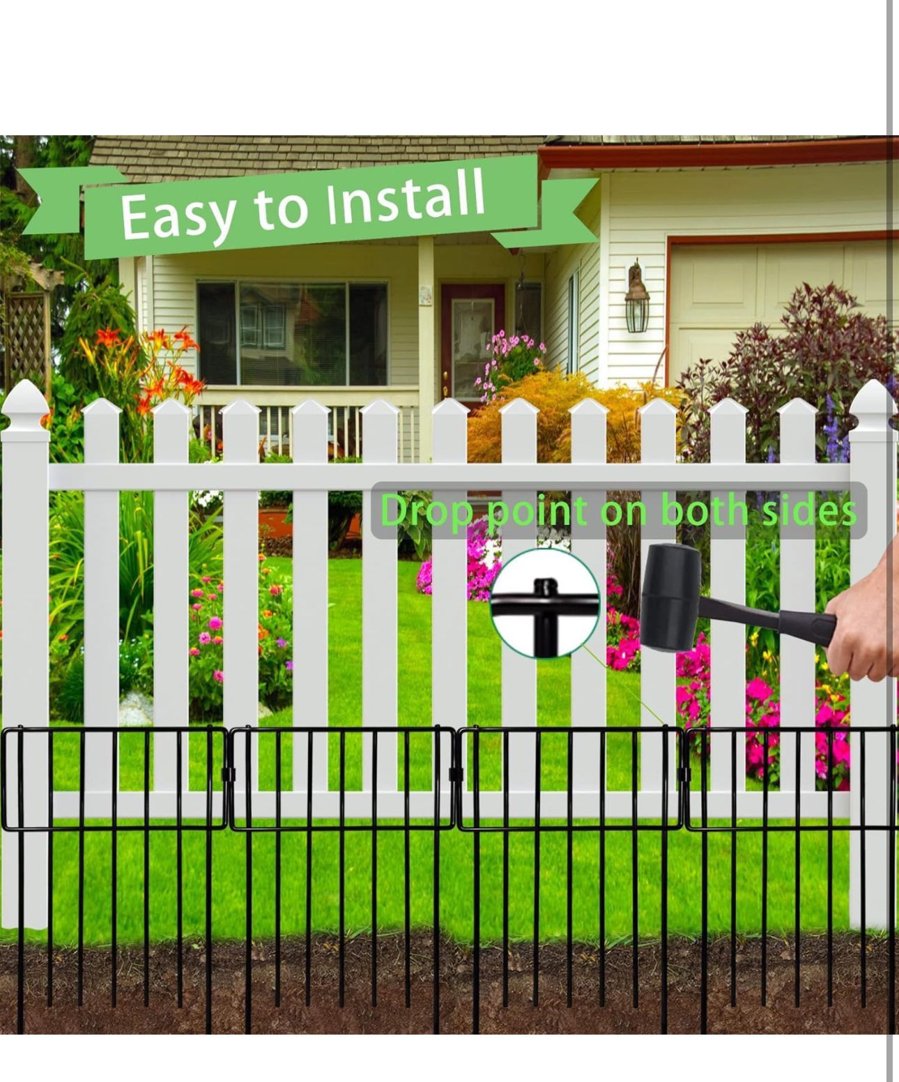 New in box Animal Barrier Fence, 19 Pack No Dig Fence Decorative Fences, 17in(H) x19ft(L) Rustproof Metal Wire Small Garden Fence Border for Dogs Rabb