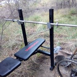 Weightlifting Bench And Bar
