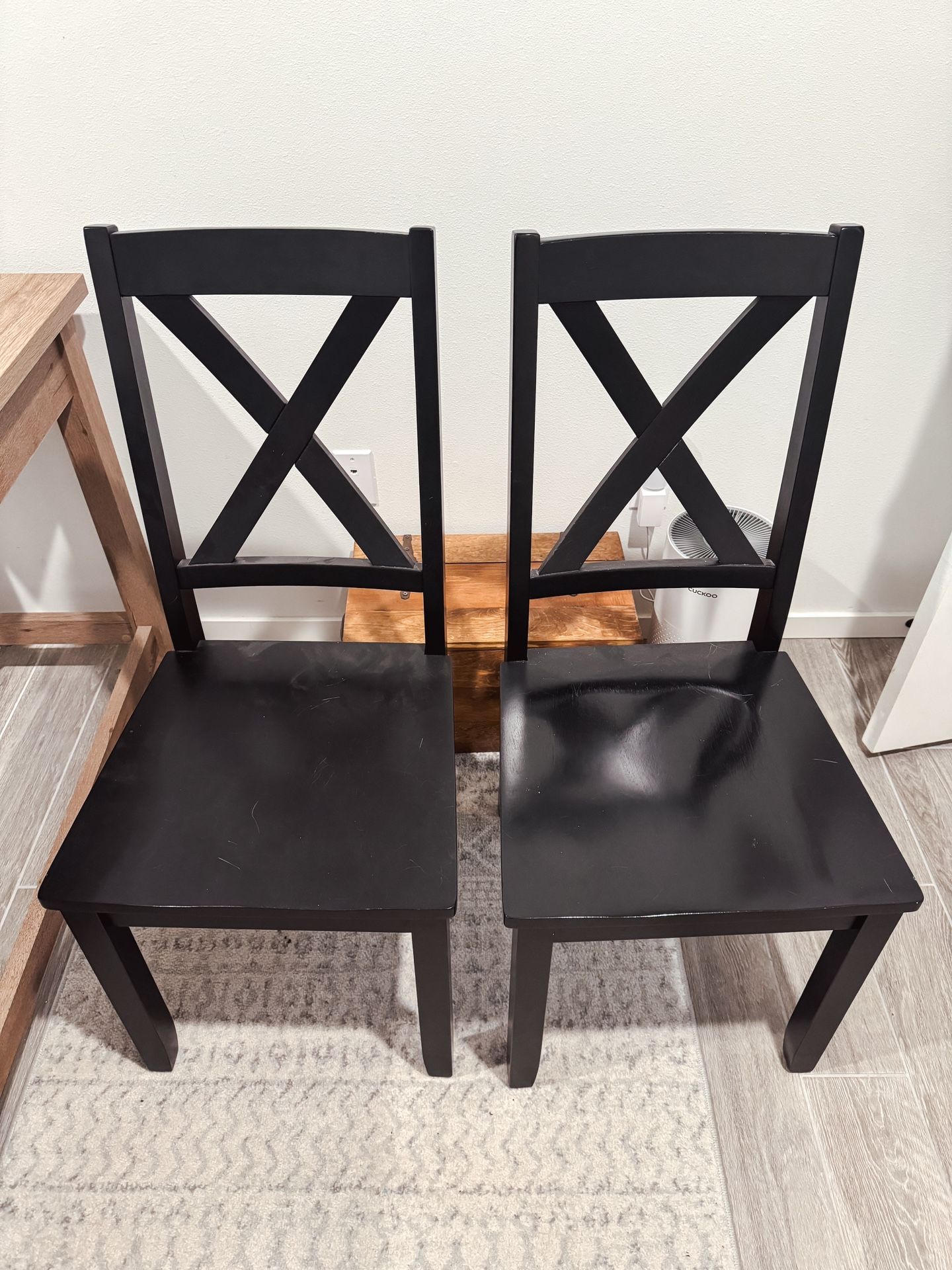 2 Black Wood Farmhouse Chairs for Sale in Maple Valley, WA OfferUp