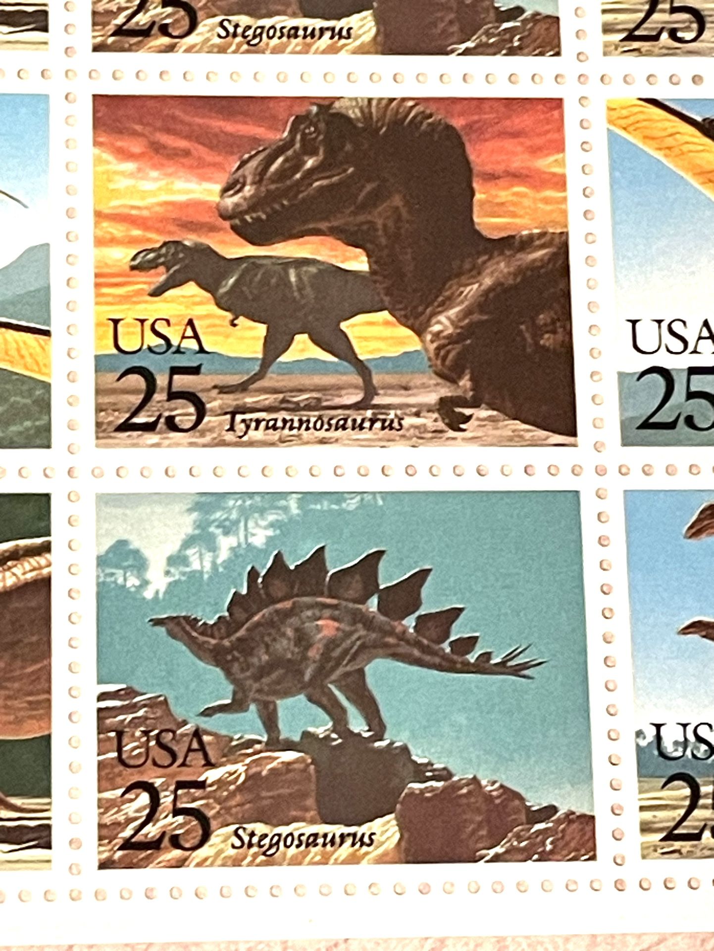 1989 USPS Dinosaur Stamps
