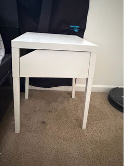 White Nightstand with Drawer