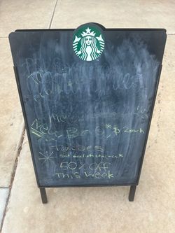Authentic Starbucks Double Sided Metal Chalk Menu Sign