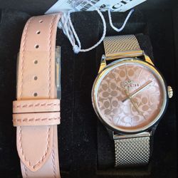 Coach Watch Pink Face