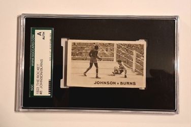 1923 The Rocket Jack Johnson vs Tommy Burns #8 SGC AUTH Rare Vintage Boxing