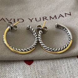 David Yurman C Hoop Earrings