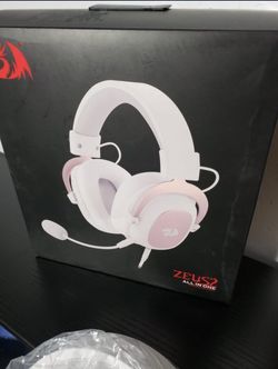 New Redragon H510 Zeus White Wired Gaming Headset - 7.1 Surround Sound - Memory Foam Ear Pads - 53MM Drivers - Detachable Microphone - Multi Platforms