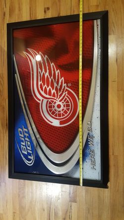 Bud Light Bar Mirror Detroit Red Wings