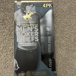 NWT Beverly Hills polo club cotton stretch men’s boxer briefs 4 pack size S