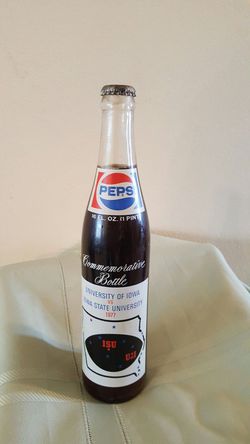 Vintage Pepsi Commemorative Bottle 1977 Iowa st vs Iowa