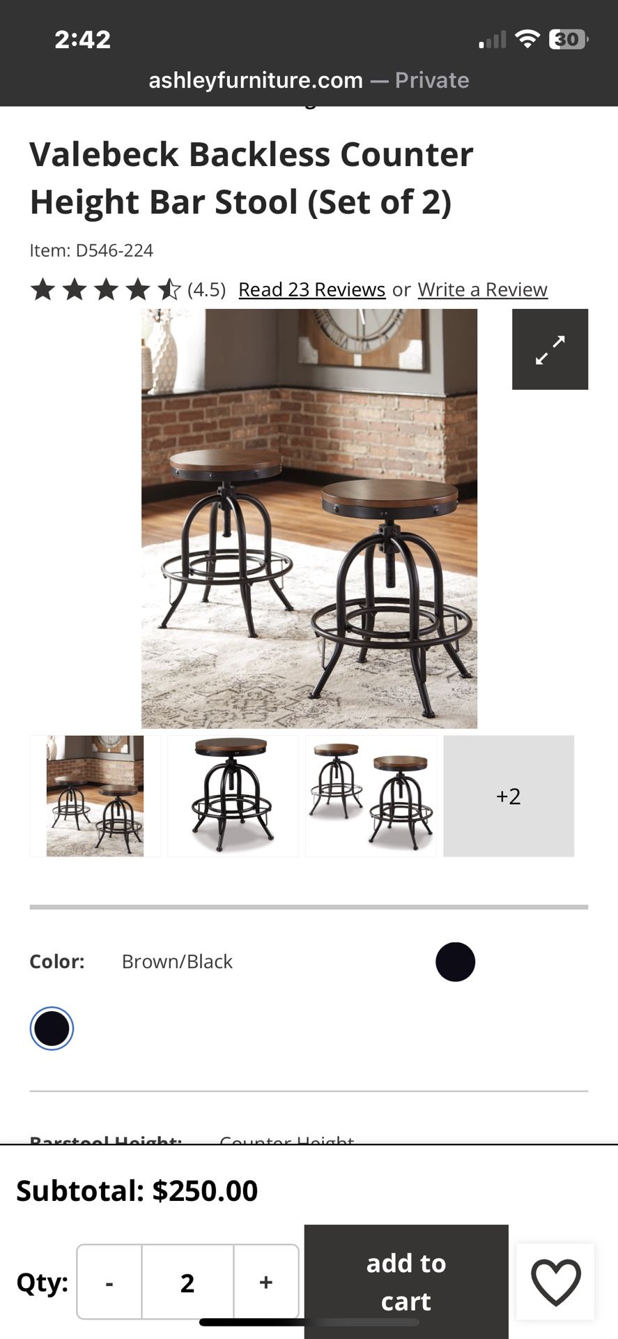 4 Adjustable Height Stools