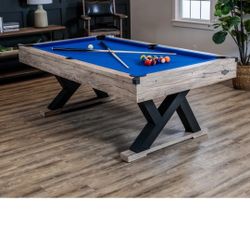 84 Inch Billboard Table With Rustic Finisb