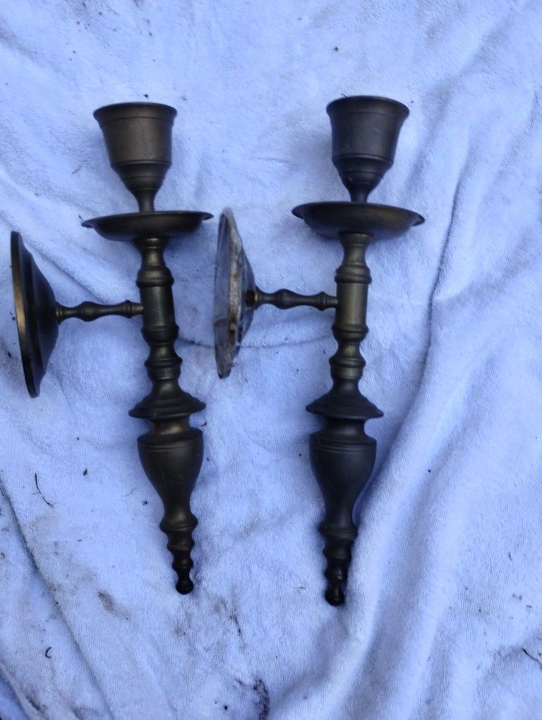 Vintage Brass Wall Candle 