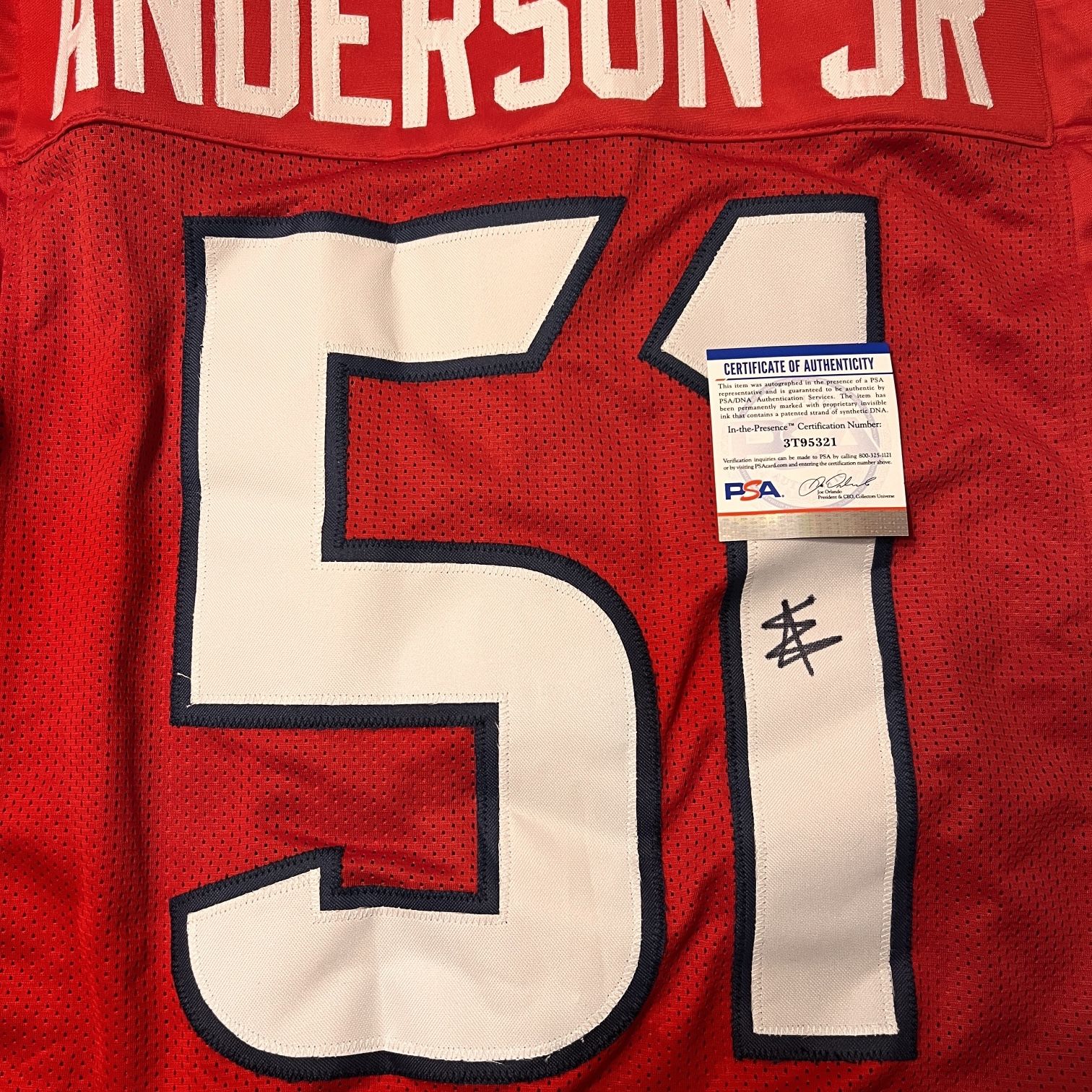 Will Anderson Jr Autographed Jersey