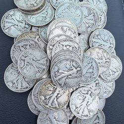 %90 mixed Lot of silver coins mixed dates Liberty silver half dollars mercury dimes Washington quarters