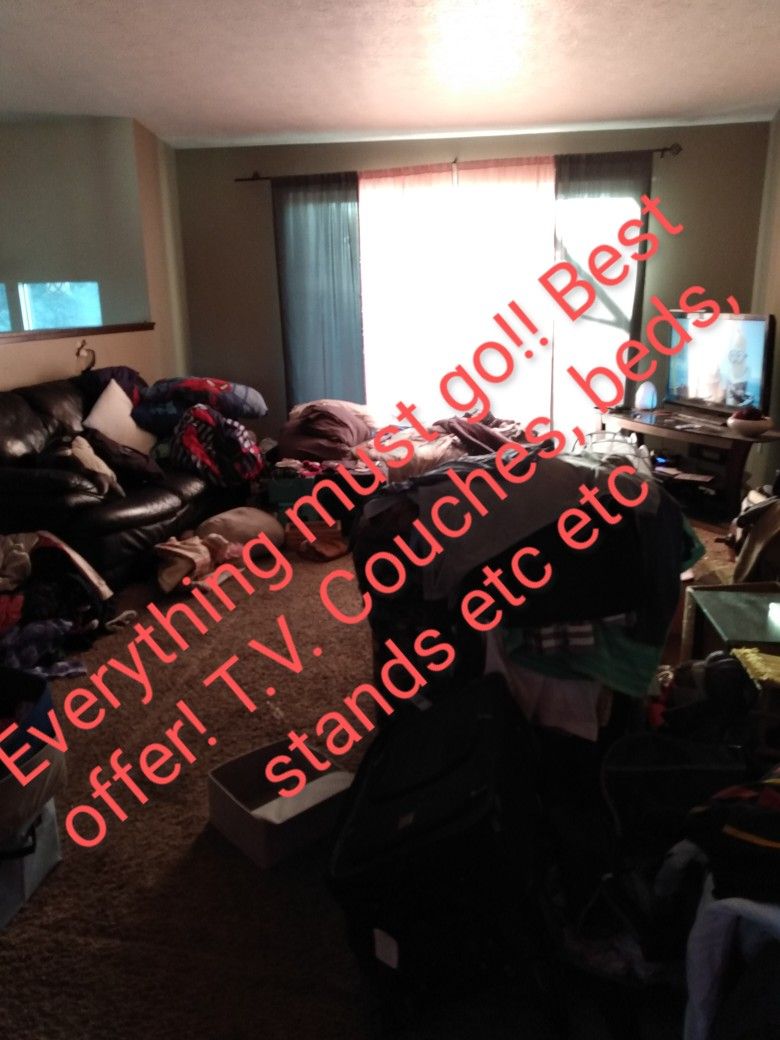 Everything Must Go!! Best Offer!! Couches, TVs, Stands, Beds Etc Etc