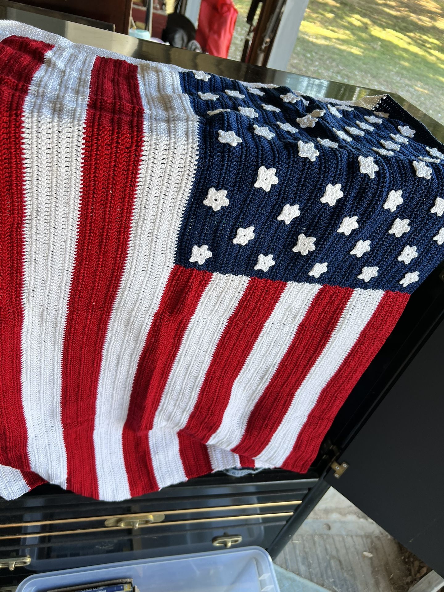 Beautifully Handmade Crochet American Flag Baby Blanket