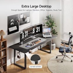 Standing Desk, 71x32 Inches Rectangle Stand Up Desk with 4 Legs, Dual Motor and Memory Controller, Adjustable Height from 28-46 Inches for Home and Co