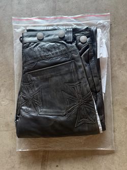 Vale Forever Leather Croxxx Denim 'Black' (size: 30) new