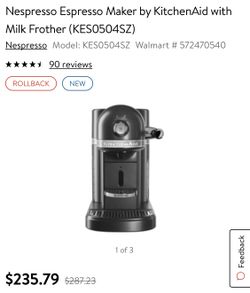 Nespresso espresso kitchen aid (black)