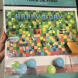 Minecraft Birthday Banner 