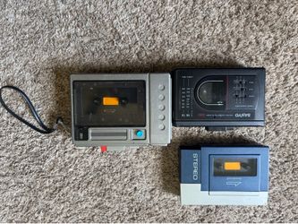 Vintage Cassette Player Lot – Sanyo Walkman, UNISEF Stereo & Stewart Recorder