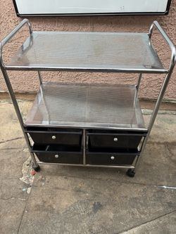 Metal Rolling Cart with Drawers