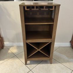 Wood Wine And Glasses Rack Cabinet 