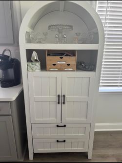 Brand New 71"  Pantry Arched Display Cabinet Factory Sealed In Box