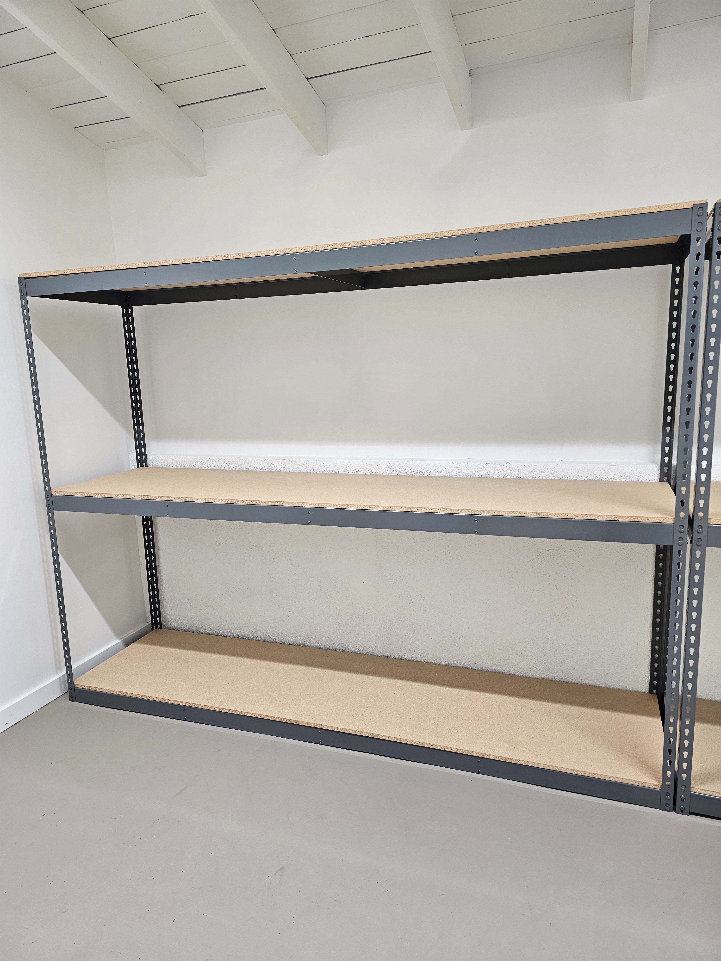 Garage Shelving 96 in W x 24 in D Steel Rivet 3 Tier Rack Similar to Uline Better Than HomeDepot Lowes And Costco Delivery Available