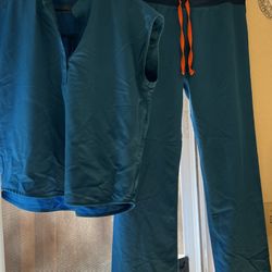 Figs Alps  Blue Scrub Set Lg