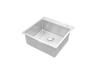 NEW! RUVATI Tirana Pro 16 Gauge Stainless Steel Drop-In Single Bowl Kitchen Sink