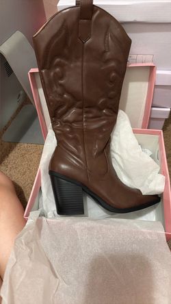 Brown Western Cowboy Knee-High Boots