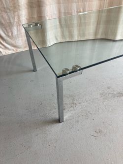 Glass and chrome coffee table